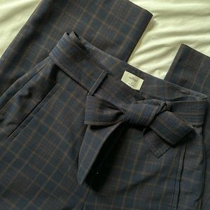 Wilfred Tie Front Pant Check